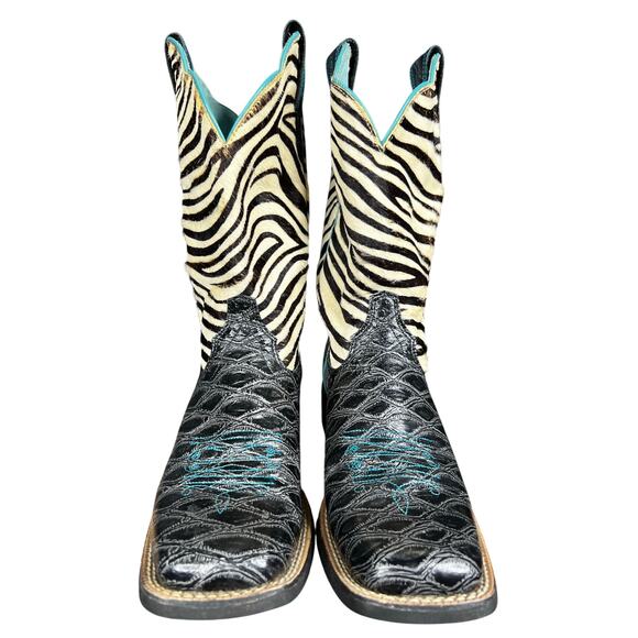 Ariat Women’s QuickDraw Black Zebra Western Cowgirl Boot Size US 6 - Picture 7 of 10